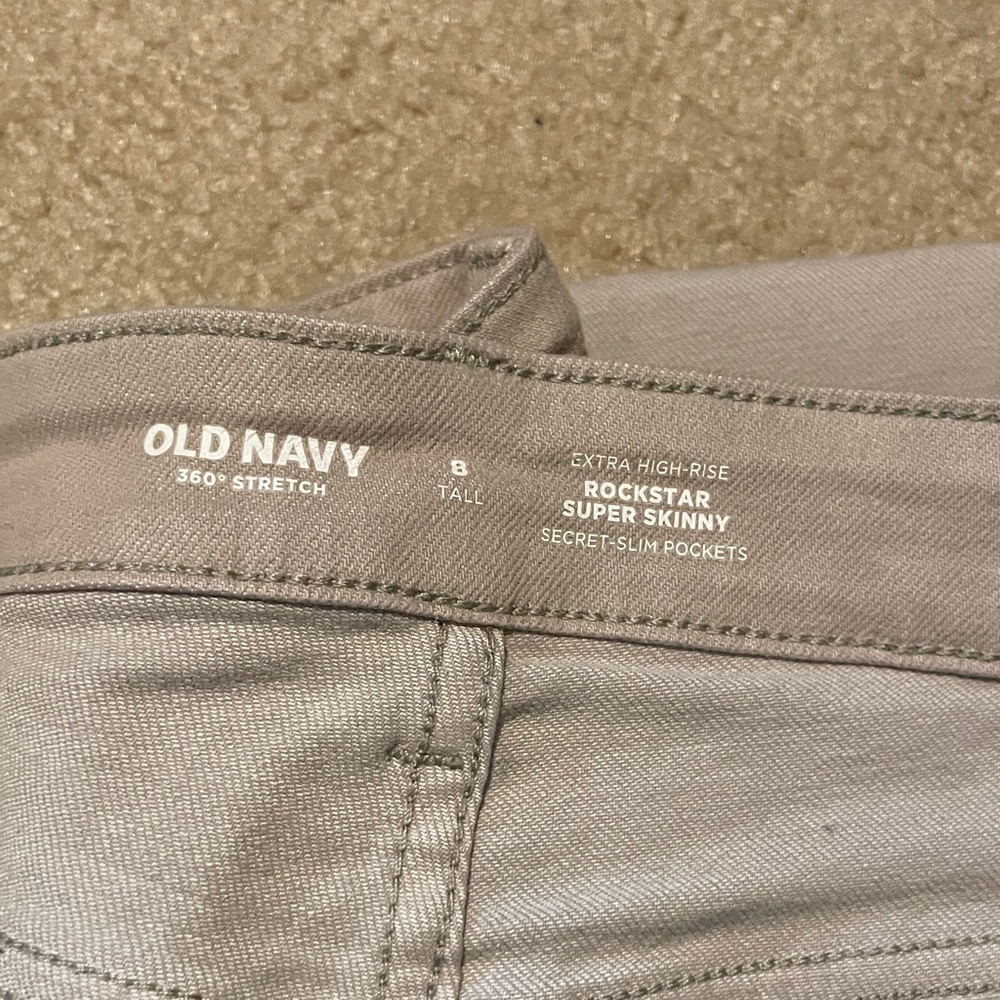 Khaki Colored Old Navy Rockstar Skinny Jeans Extra High Rise